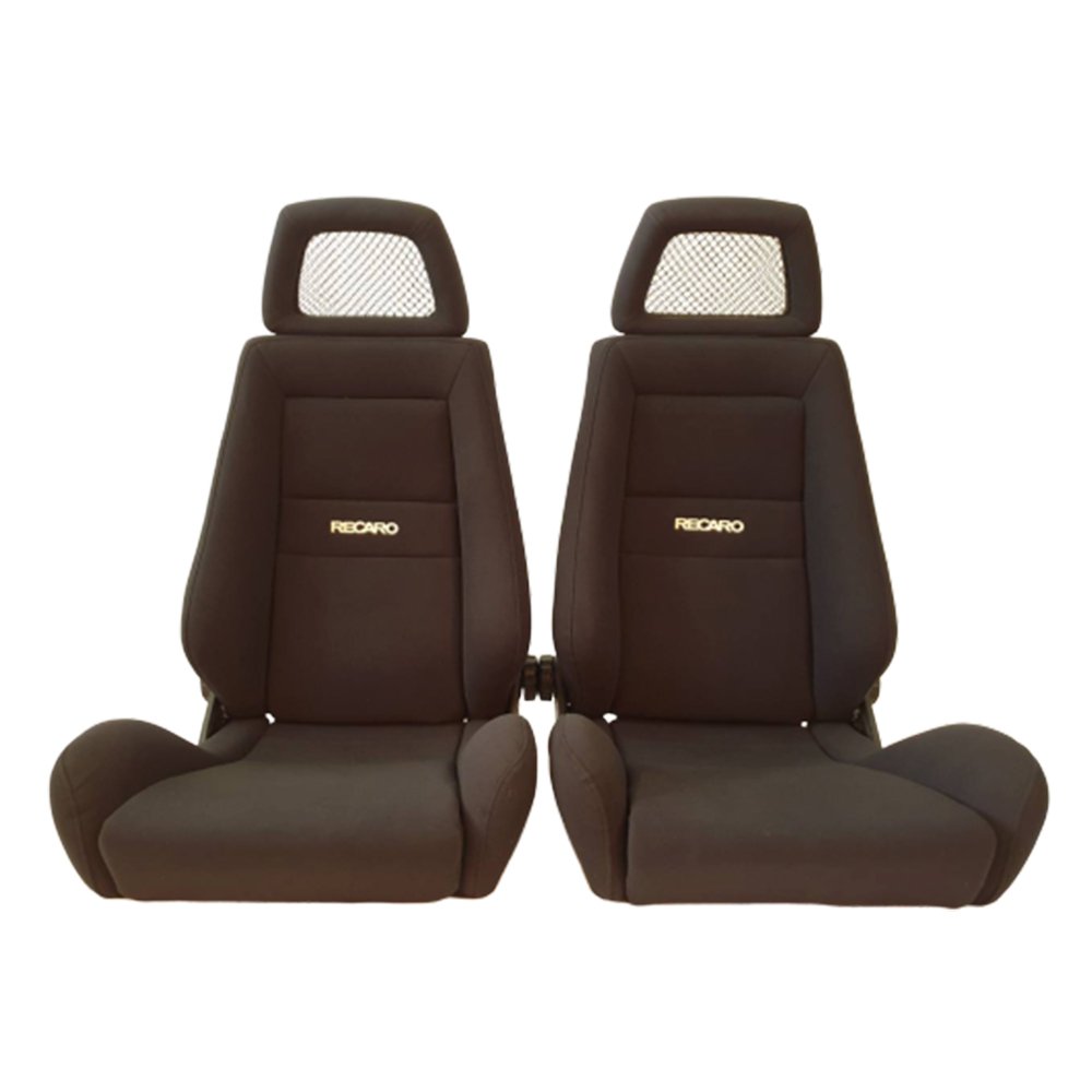 Pair of Used Jdm RECARO LX Black fabric Net HEADREST SEATS RACING