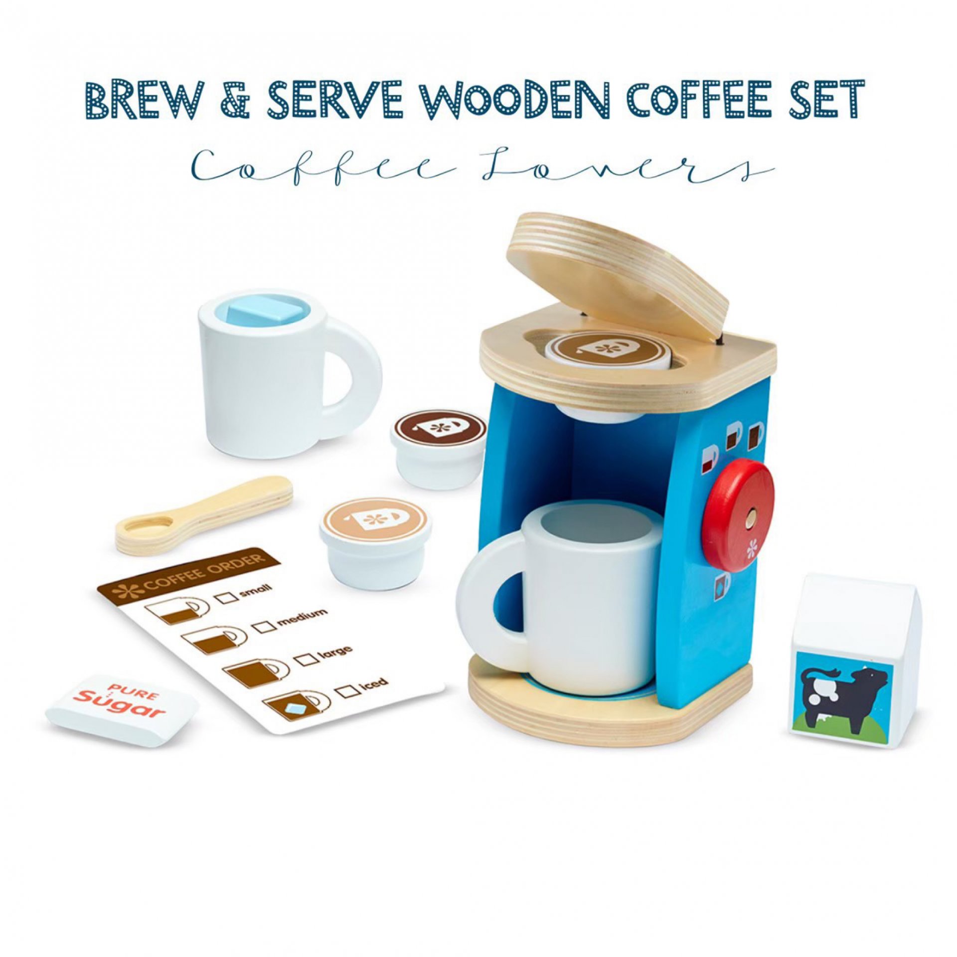 Melissa & Doug - Brew & Serve Wooden Coffee Set