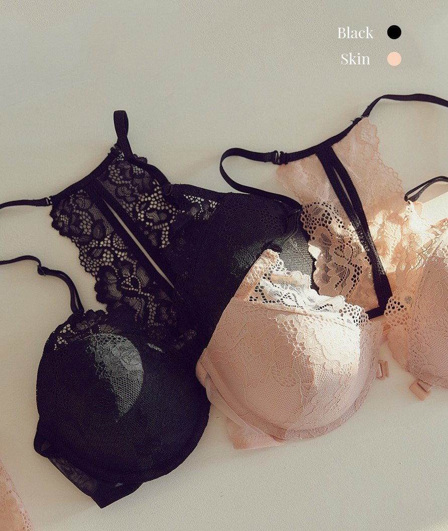 Skin Color Lace Details Push Up Bra (Made in Korea)