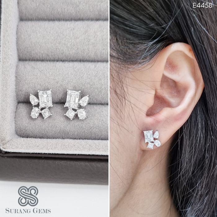 Fancy Diamond Earrings I Surang Gems suranggems