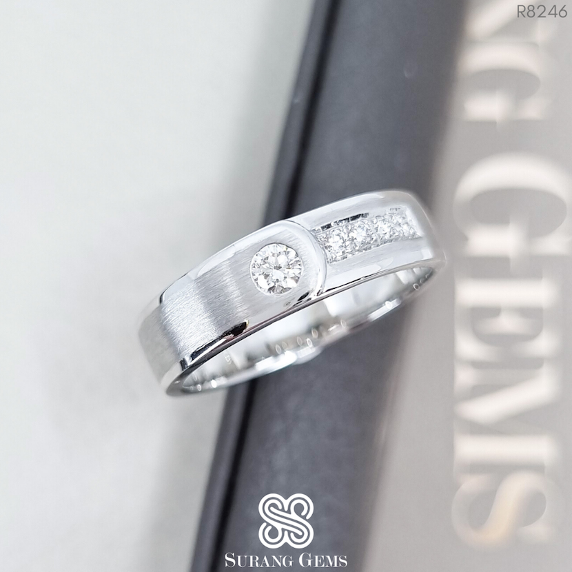 Men' Satin Diamond Ring