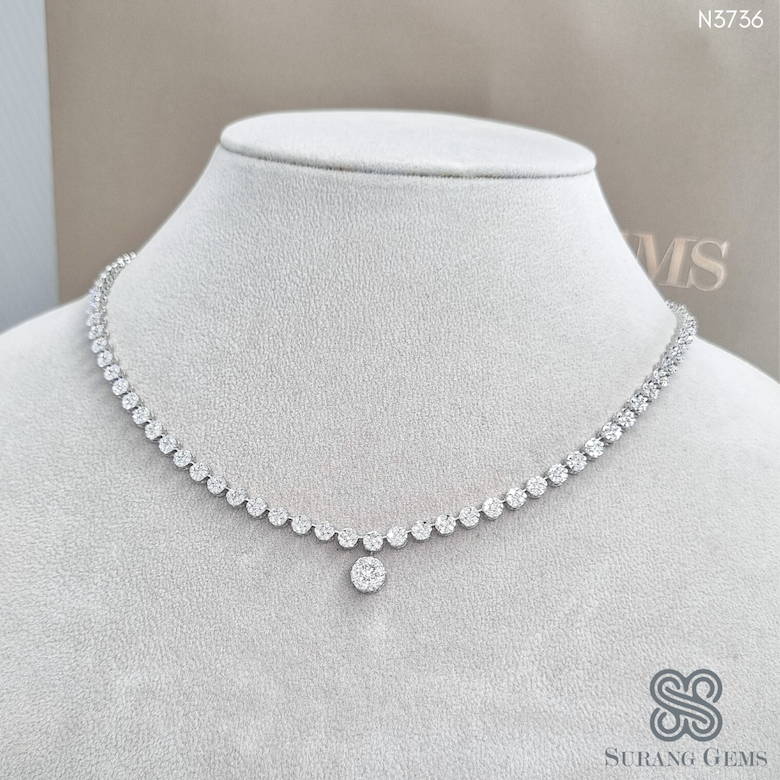 Diamond Necklace with Round Pendant