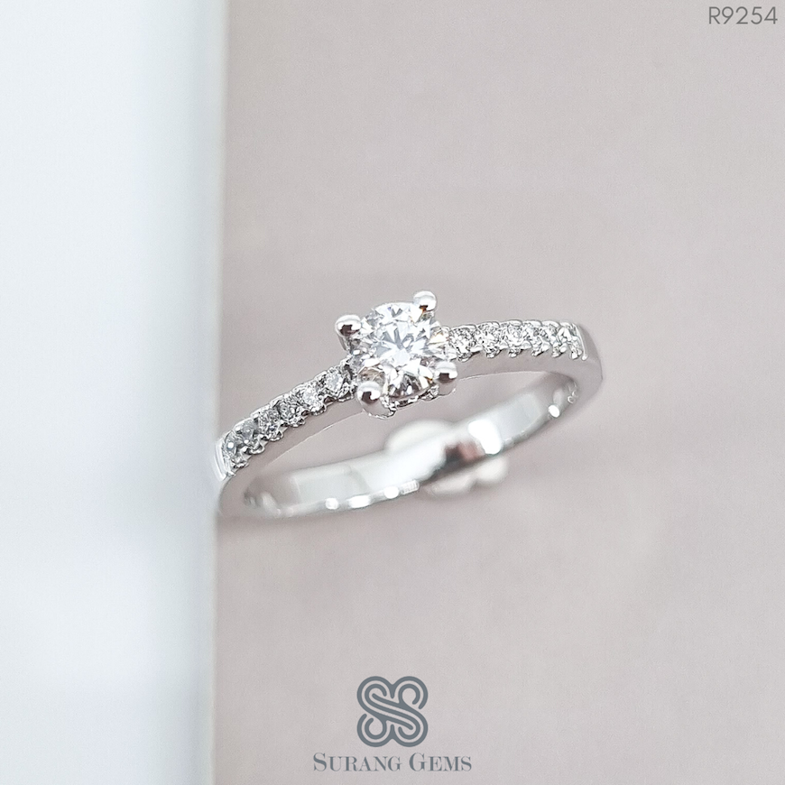4 Prong Pave Engagement Ring