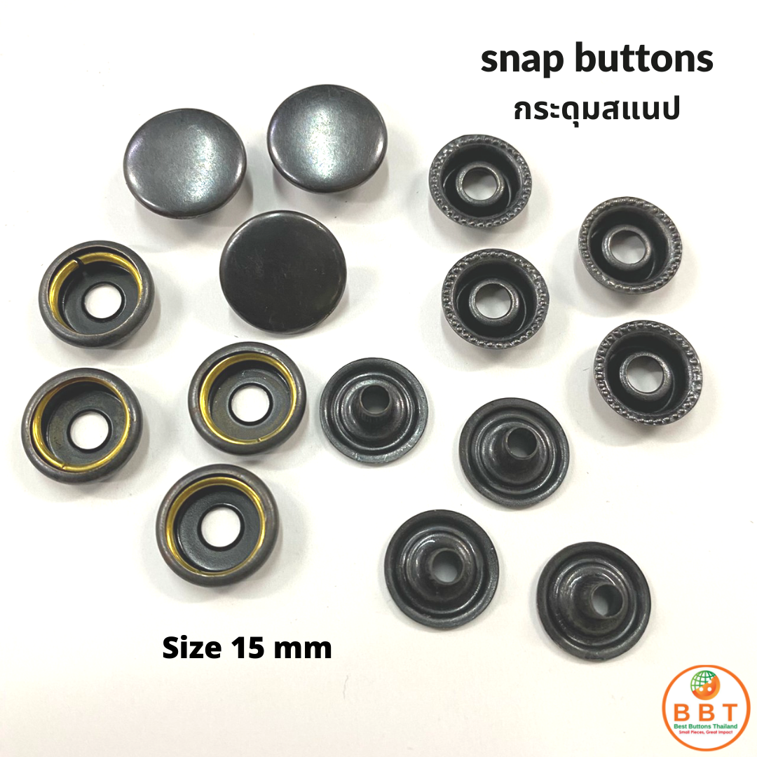 Black Plastic Snap Buttons - bestbuttonsthailand