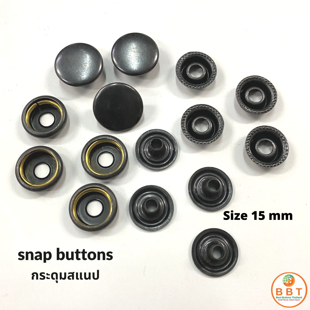 Black Plastic Snap Buttons - bestbuttonsthailand