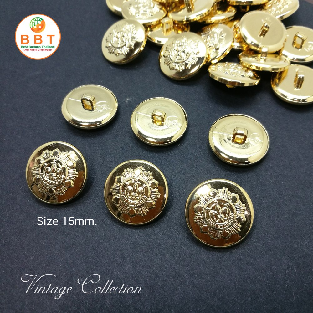 Gold Vintage Buttons (15mm)