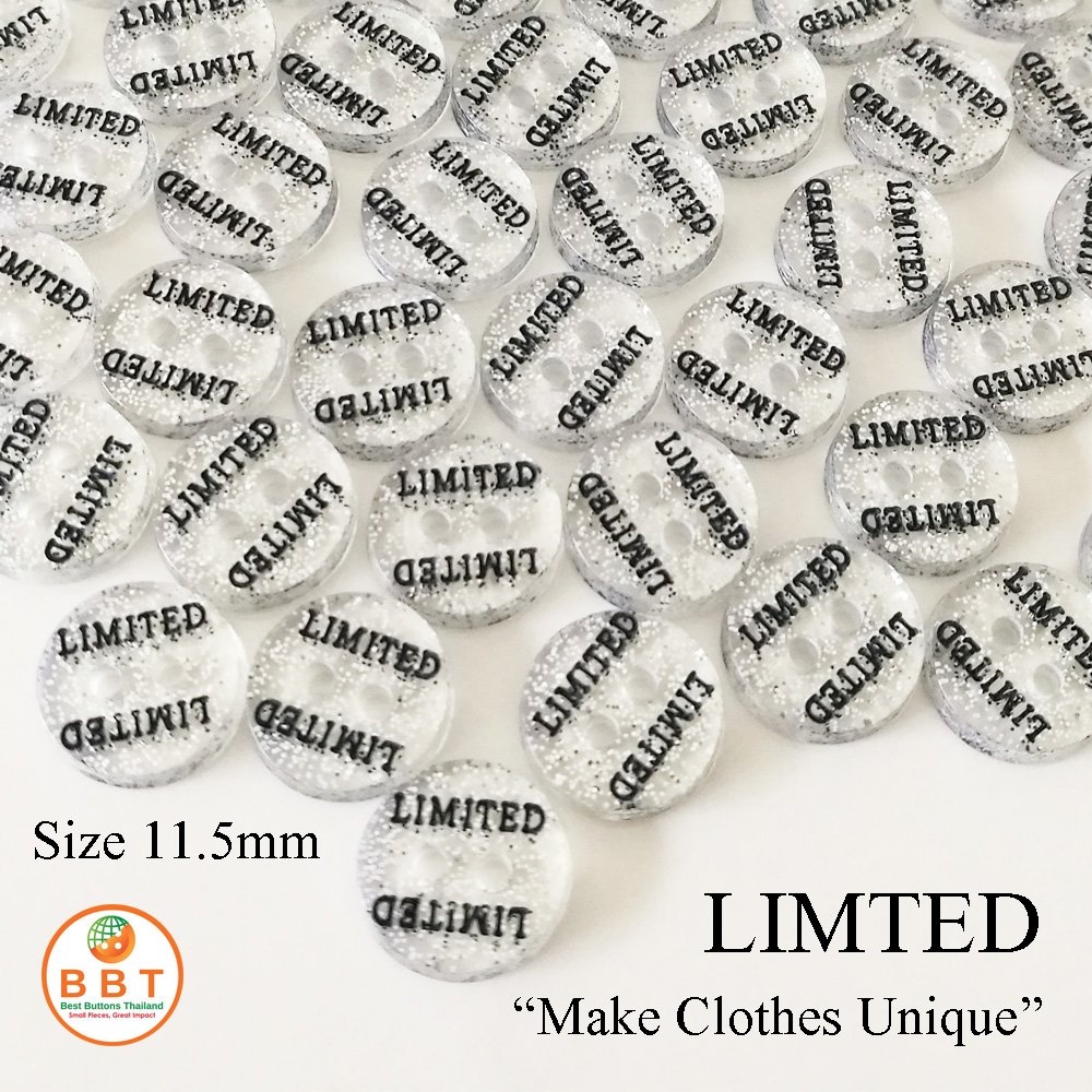 Engraving Buttons "LIMITED" in Gliter Buttons