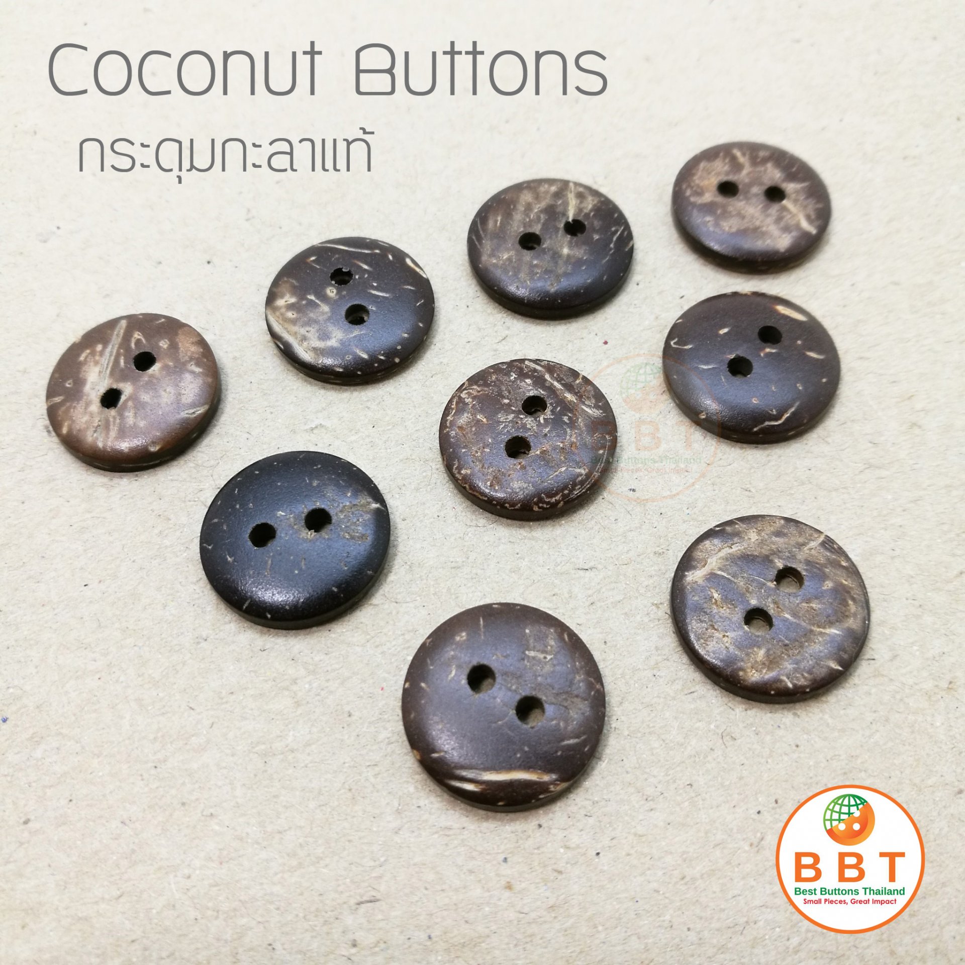 Coconut Buttons Size 15mm.
