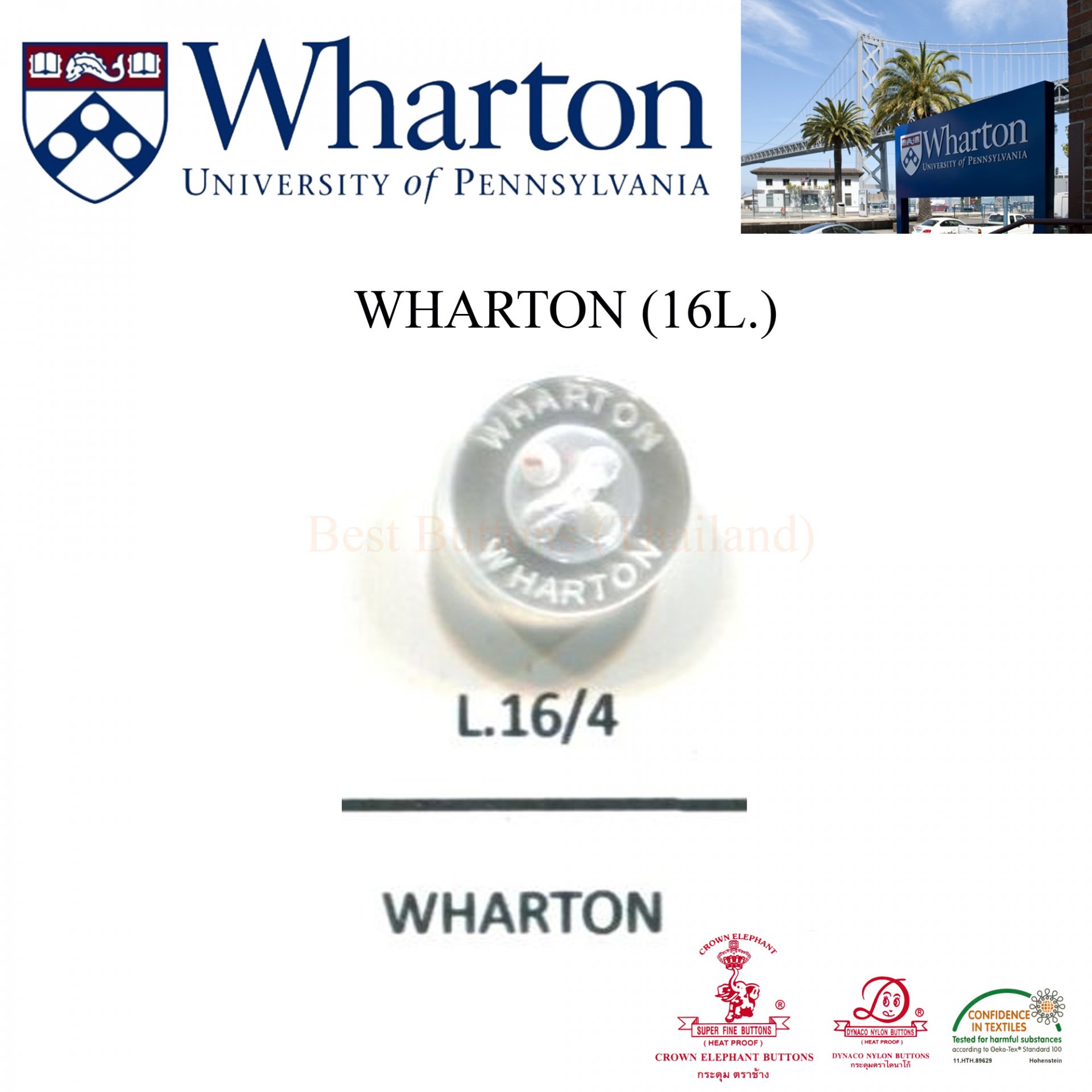 Engraved Buttons WHARTON