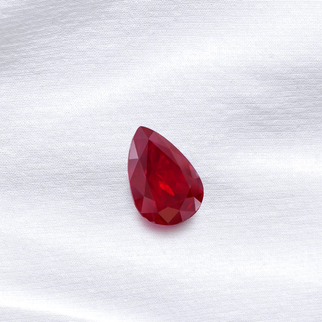 Pear Ruby 5.02 ct.