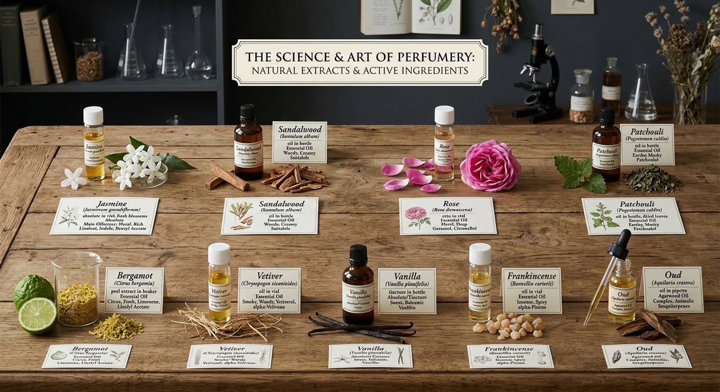 ศาสตร์และศิลป์แห่งกลิ่นหอม: เจาะลึกความต่างระหว่าง Natural Extracts กับ Active Ingredients ในการรังสรรค์น้ำหอมระดับพรีเมียม