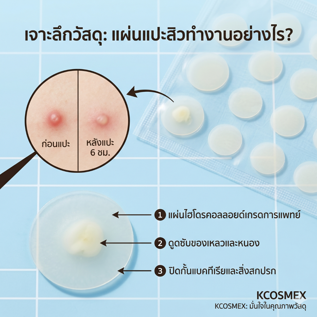 เจาะลึกวัสดุ "Hydrocolloid" ในแผ่นแปะสิว ทำไมถึงดูดสิวได้ดีเยี่ยม?