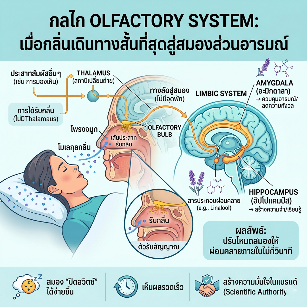 กลไก Olfactory System: เมื่อกลิ่นเดินทางสั้นที่สุดสู่สมองส่วนอารมณ์