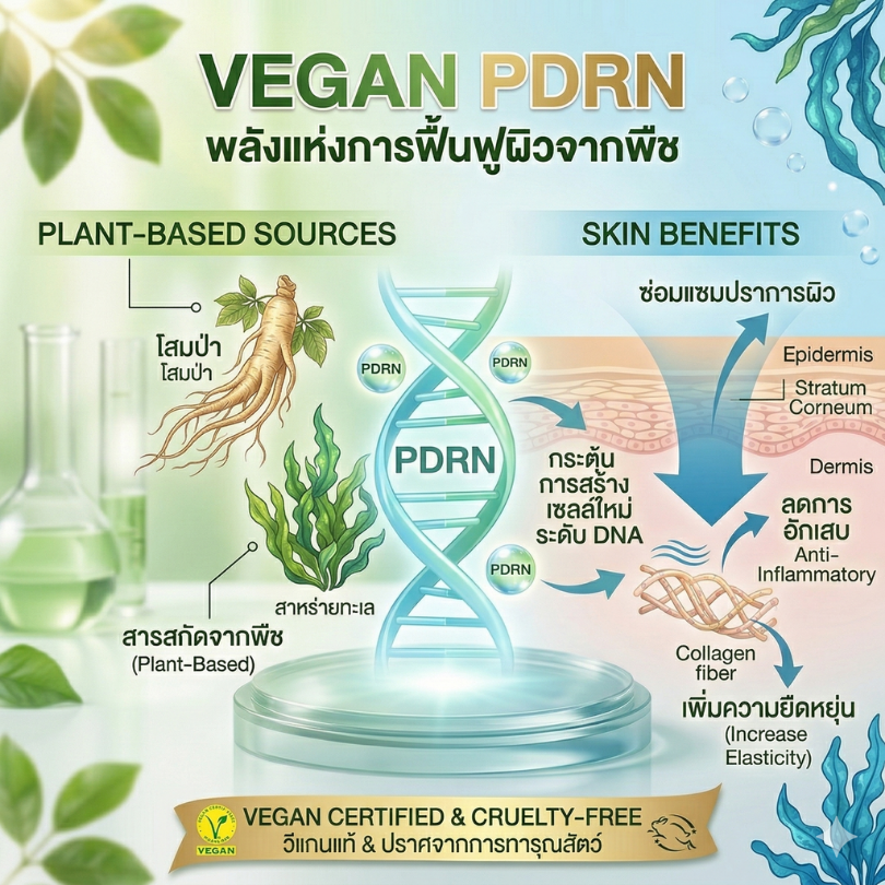 Vegan PDRN พลังแห่งการฟื้นฟูผิวจากพืช ทางเลือกใหม่ที่ยั่งยืนและเห็นผลจริง