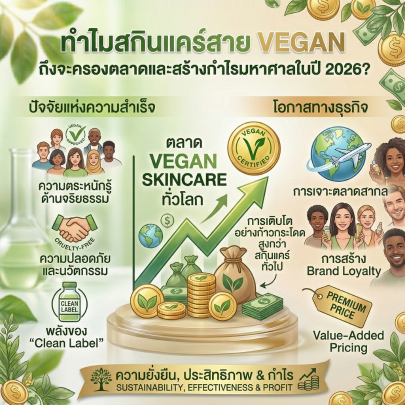 ทำไมสกินแคร์สาย Vegan ถึงจะครองตลาดและสร้างกำไรมหาศาลในปี 2026?