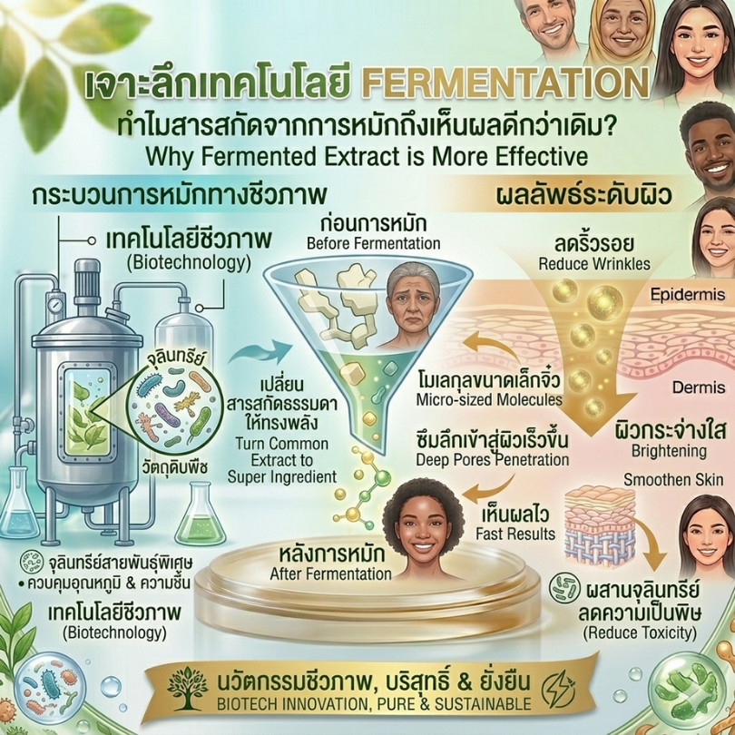 เจาะลึกเทคโนโลยี Fermentation: ทำไมสารสกัดจากการหมักถึงเห็นผลดีกว่าเดิม?