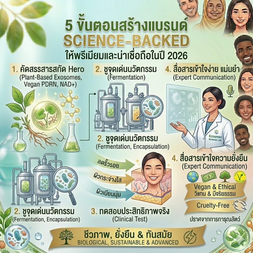 5 ขั้นตอนสร้างแบรนด์ Science-backed ให้พรีเมียมและน่าเชื่อถือในปี 2026
