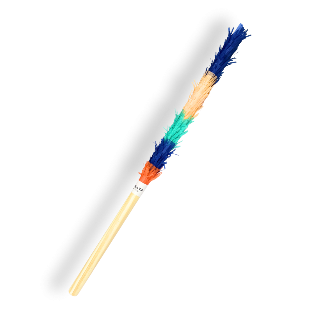 Blue-Orange Real Wood Piñata Stick