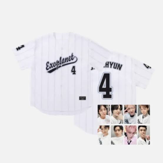 พร้อมส่ง✨) (A VER.) BASEBALL UNIFORM เสื้อเบสบอล EXO - Cream soda