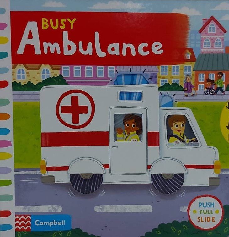 Push Pull Slide Board Book หนังสือภาษาอังกฤษสำหรับเด็ก ของสำนักพิมพ์ Campbell ชุด Busy