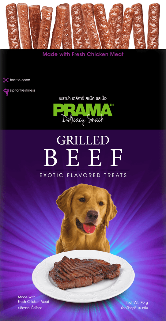 PRAMA Beef พราม่า สแน็ค ขนมสุนัข รสเนื้้อ (70G.)