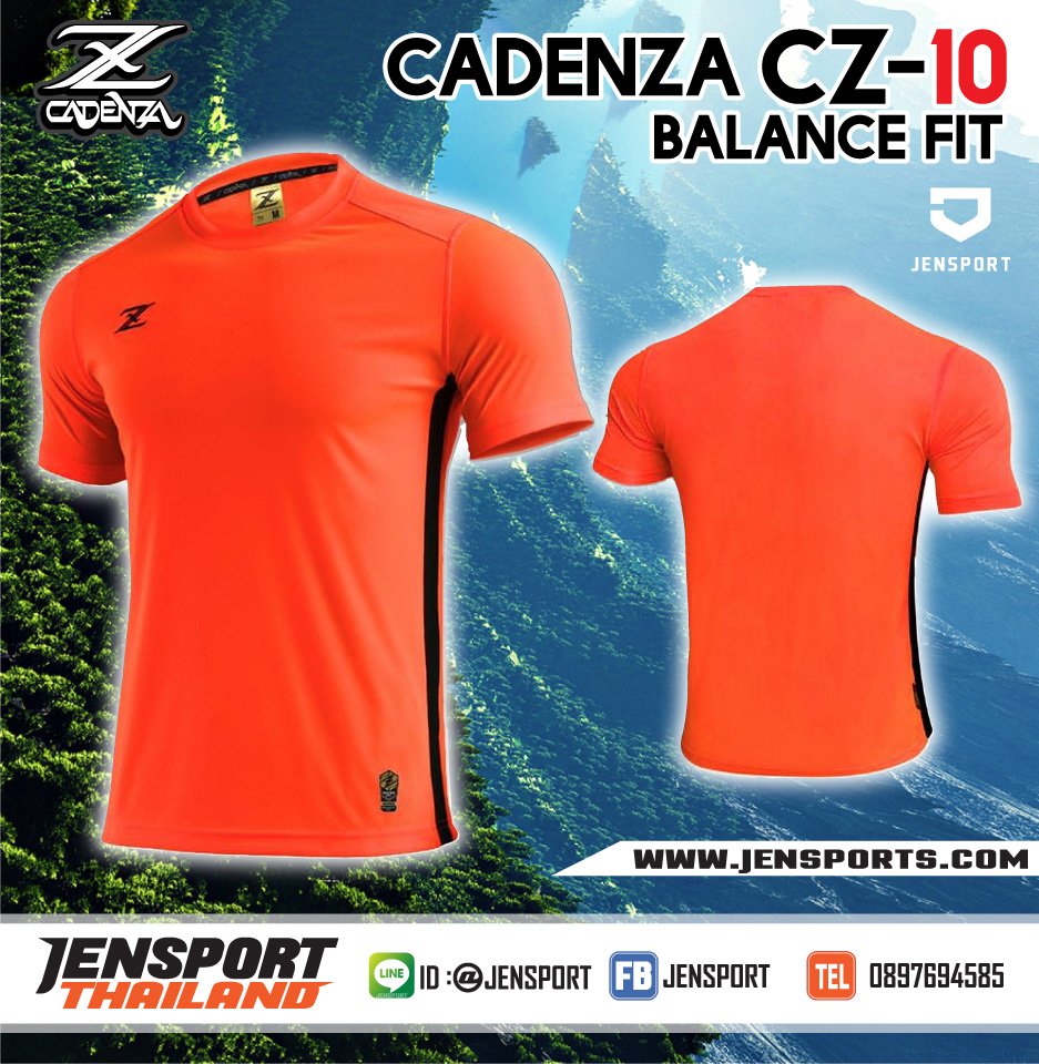 เสื้อฟุตบอล CADENZA-CZ-10 สีน้ำเงิน สีส้ม