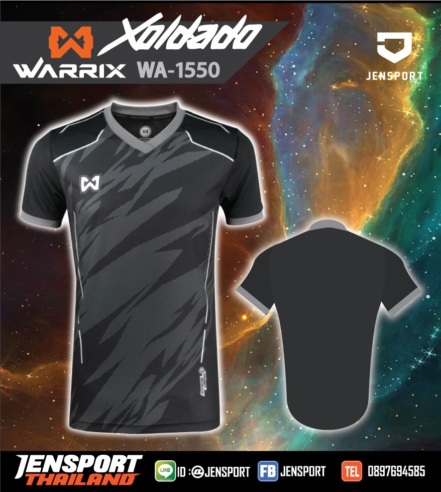 เสื้อฟุตบอล-Warrix-WA-1550-XOLDADO-สีดำ