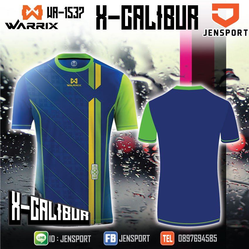 เสื้อ-WARRIX-รุ่น-X-CALIBUR-สีน้ำเงิน เขียว เหลือง บราซิล