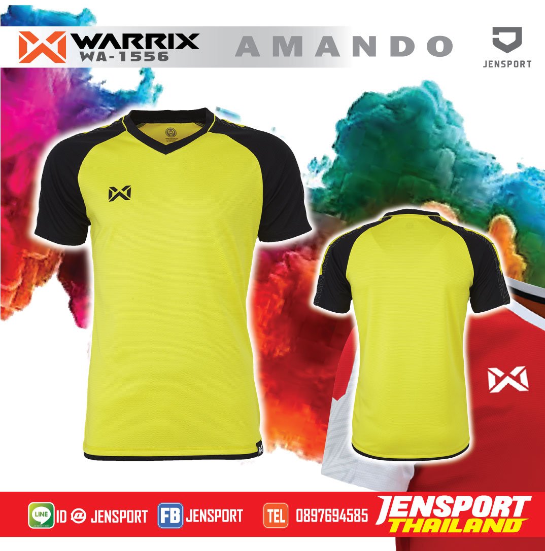 เสื้อ ฟุตบอล warrix WA 1556 สีเหลือง