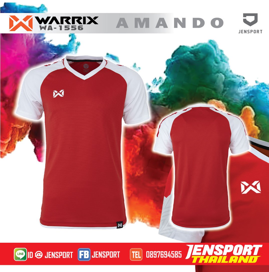เสื้อ ฟุตบอล warrix WA 1556 สีแดง