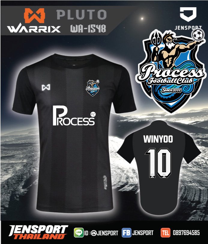 เสื้อ Warrix WA-1548 สีดำ PROCESS FC