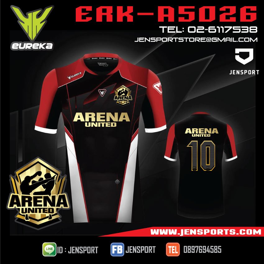 ใหม่!! EUREKA ERK-A5026 สีดำ แดง ทีม มวยไทย ARENA UNITED