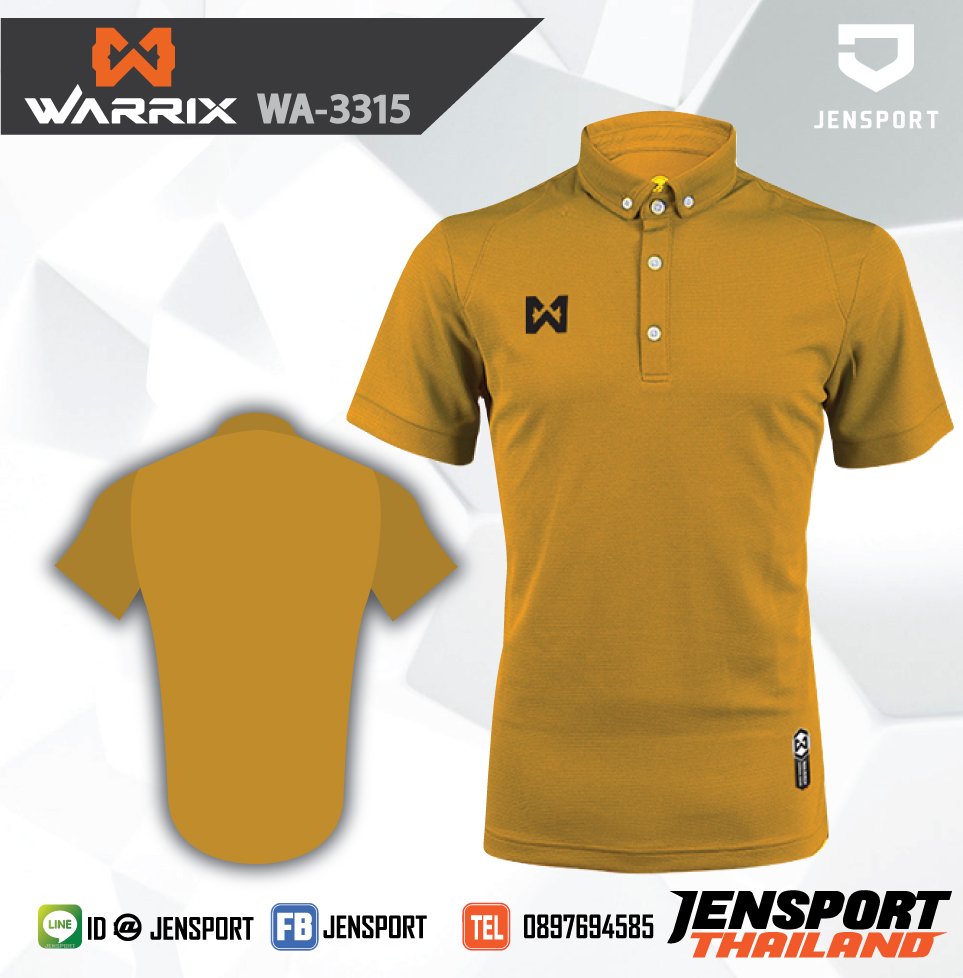 HOT ITEMS เสื้อ POLO WARRIX WA-3315 เหลืองทอง