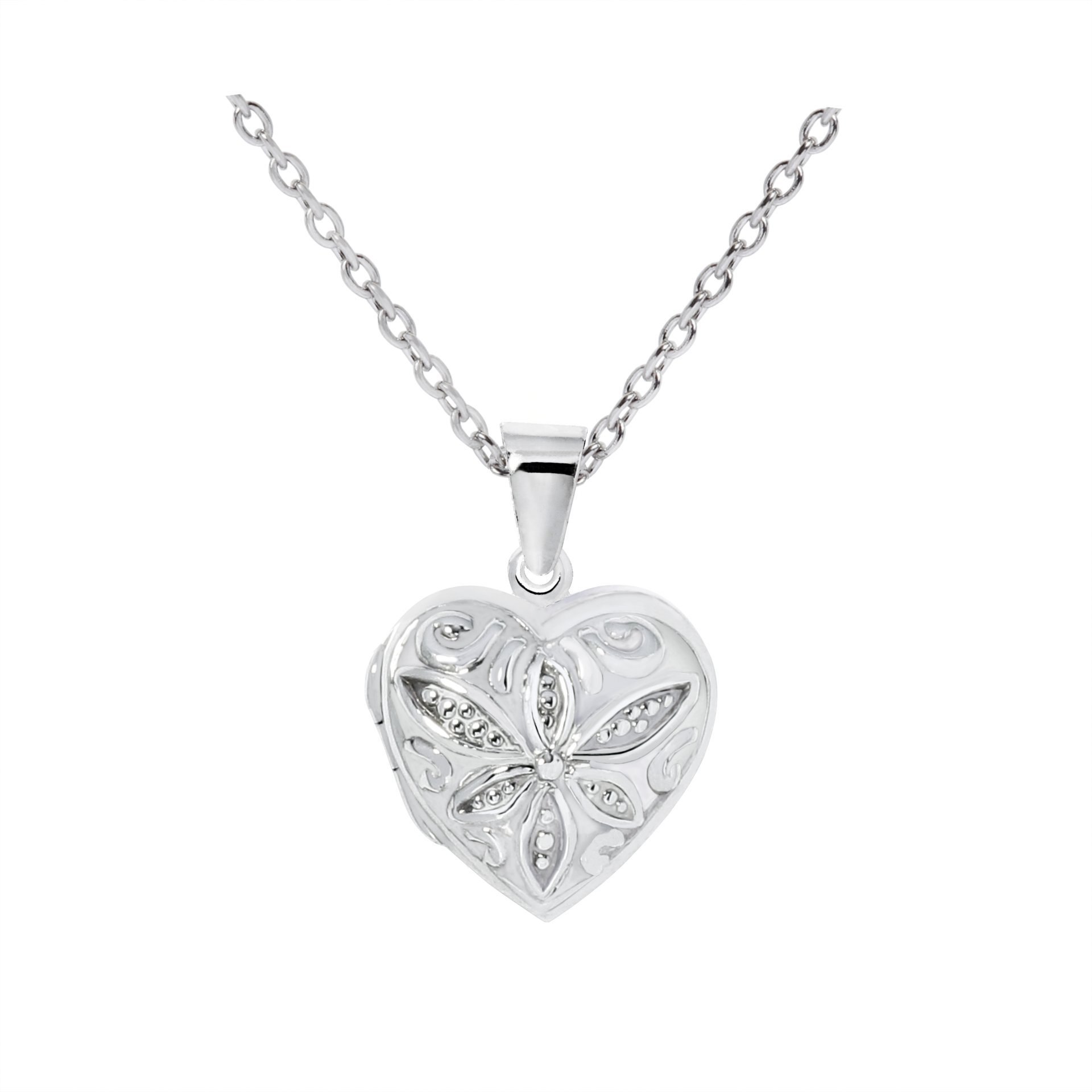 Sterling Silver Heart 'flower' Locket