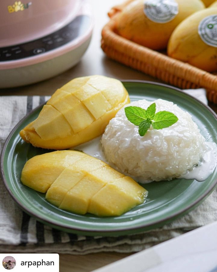 ข้าวเหนียวมะม่วงทำเองได้ง่ายๆ ที่บ้านกับหม้อนึ่งของพี่แบร์จ้า