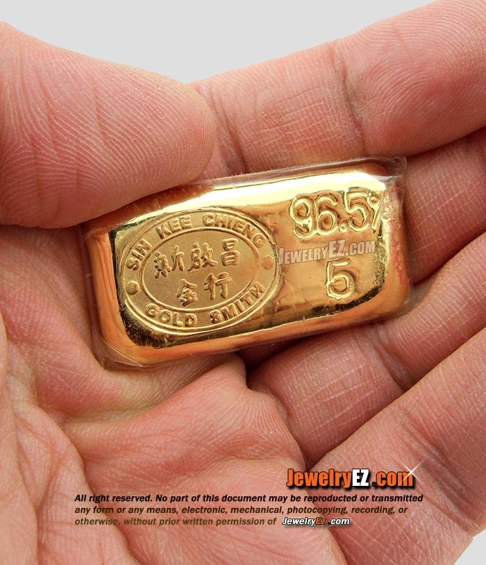 ทองคำแท่งยี่ห้อ ซินคี่เชียง น้ำหนัก 76.20กรัม (5บาท)