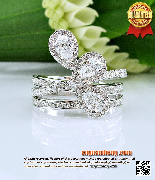 แหวนเพชร Pear Shape Diamond F-Color/VVS1 สวยมากๆค่ะ