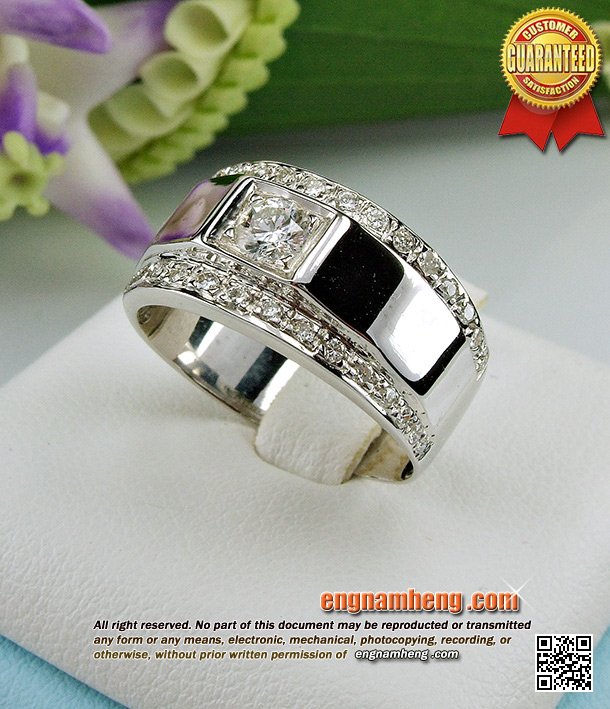 แหวนเพชร เบลเยียมคัท G-Color/VVS1 แหวนชายใส่สวยแบบทันสมัย รุ่นใหม่ค่ะ