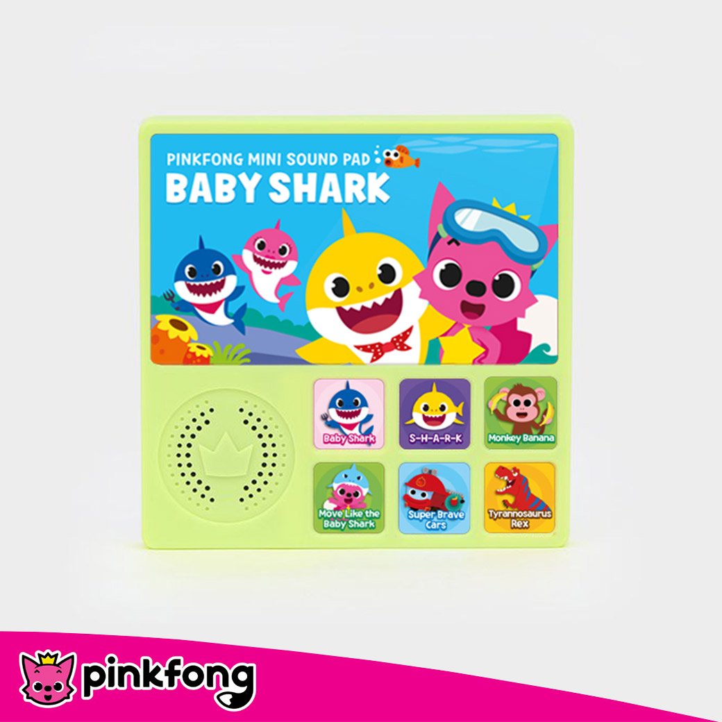 Baby Shark Mini Sound Pad บทเพลงภาษาอังฤษ ปุ่มกด เครื่องเล่นเพลง 6เพลง Pinkfong ลิขสิทธิ์แท้ สื่อการเรียนรู้