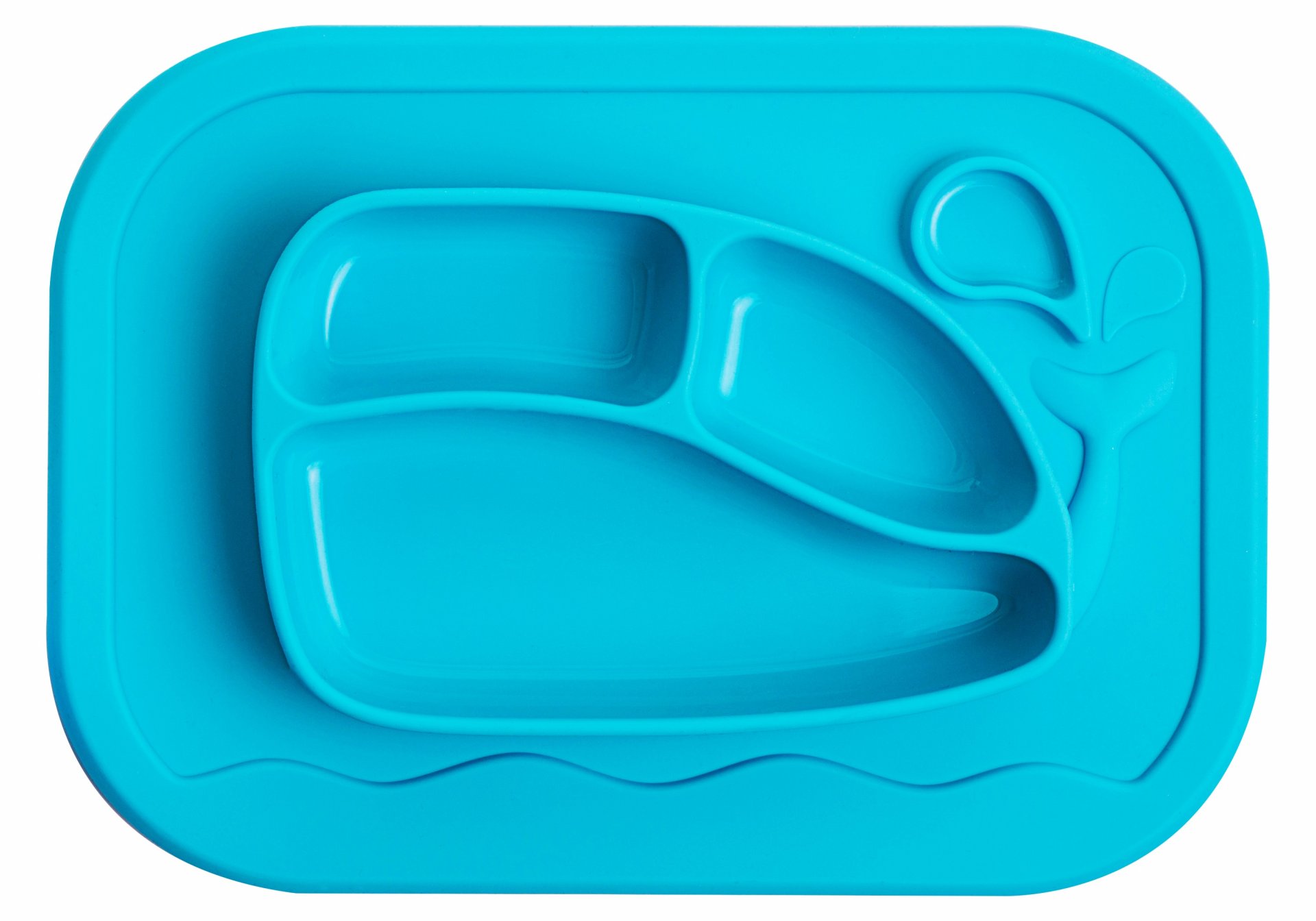 Silicone Whale Food Tray Mat - Light Blue