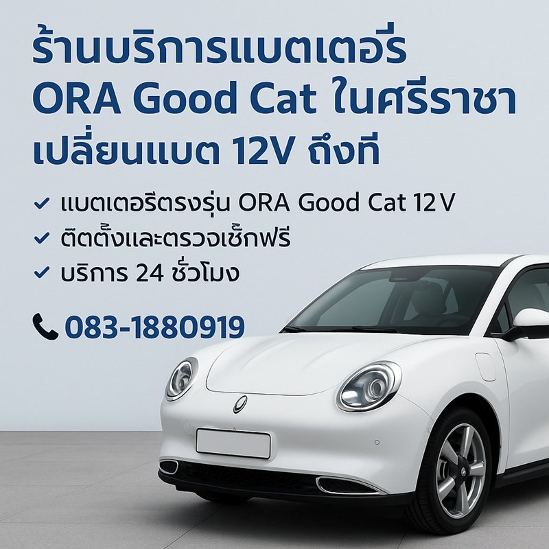 ร้านบริการแบตเตอรี่ ORA Good Cat ศรีราชา – เปลี่ยนแบตลูกเล็ก 12V นอกสถานที่