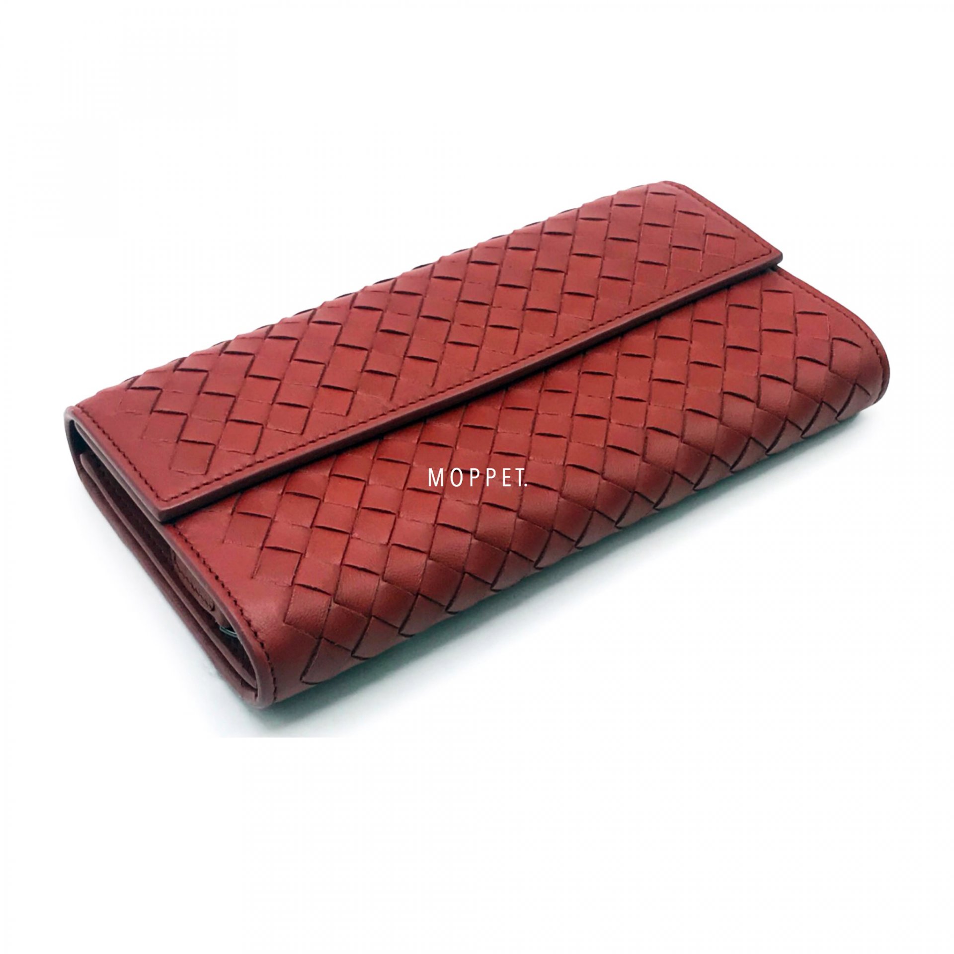 New Bottega Continental Wallet in Gigalo Red Intreciato RHW