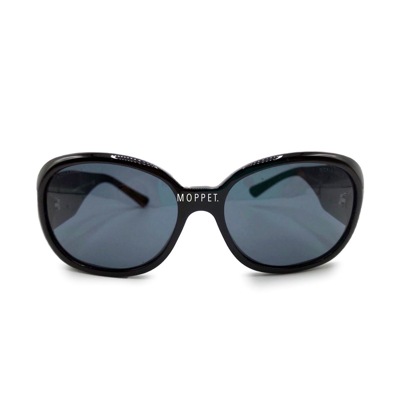 Used Chanel Sunglasses in Black/Black Lens