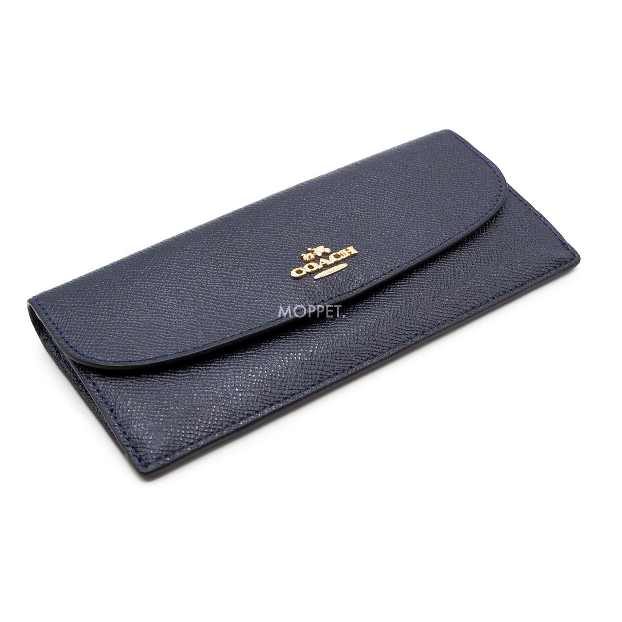 New Coach Soft Long Wallet in Midnight Leather GHW