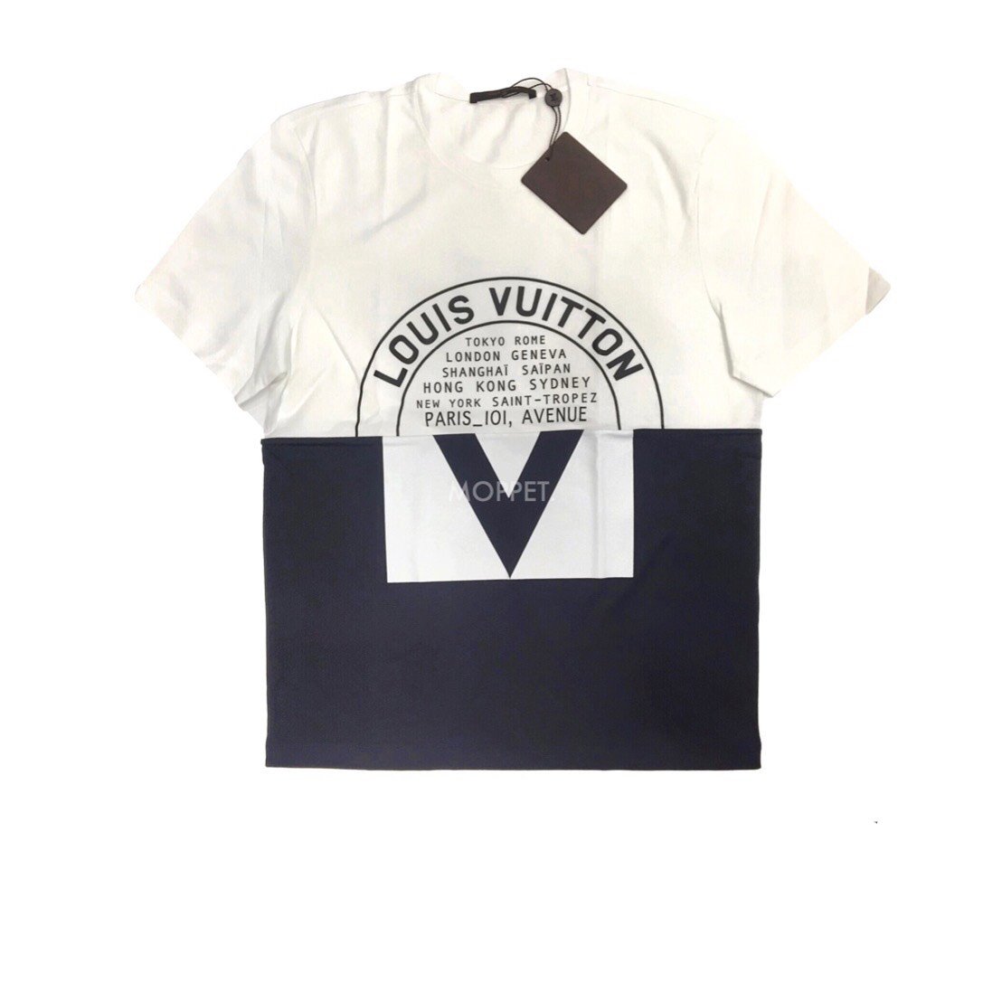 New LV Printed T-Shirt Size M" in Black/White Cotton 