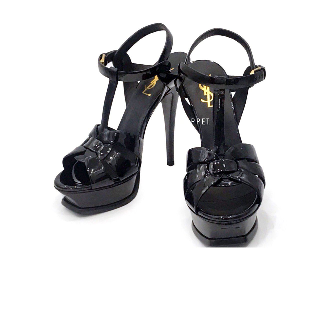 New YSL TRibute 5" Size 37.5" in Black Leather GHW