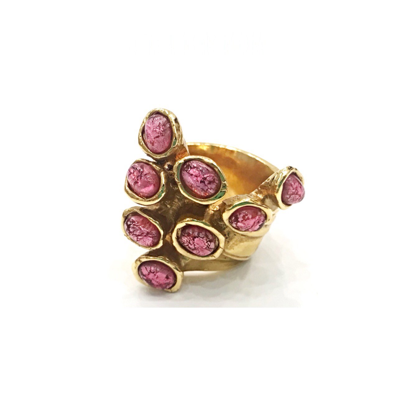 New YSL Arty Ring 7" in Pink Stone GHW