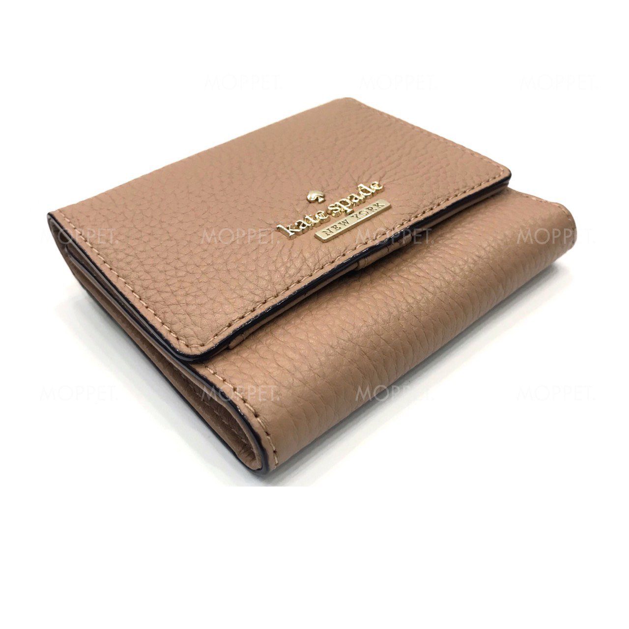 Like New Kate Spade Short Wallet in Light Brown Leather GHW