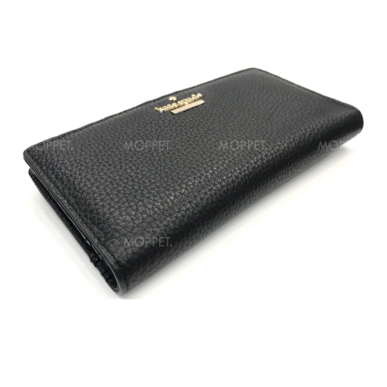 Like New Kate Spade Bi Fold Wallet in Black Leather GHW - moppetbrandname