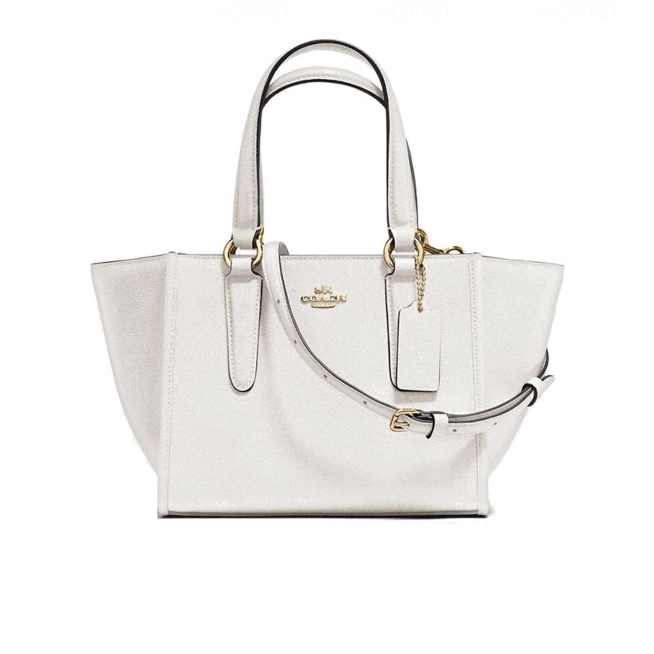 New Coach Crosby Carryall 21 in Chalk Leather GHW - moppetbrandname
